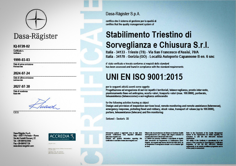 UNI EN ISO 9001:2015
